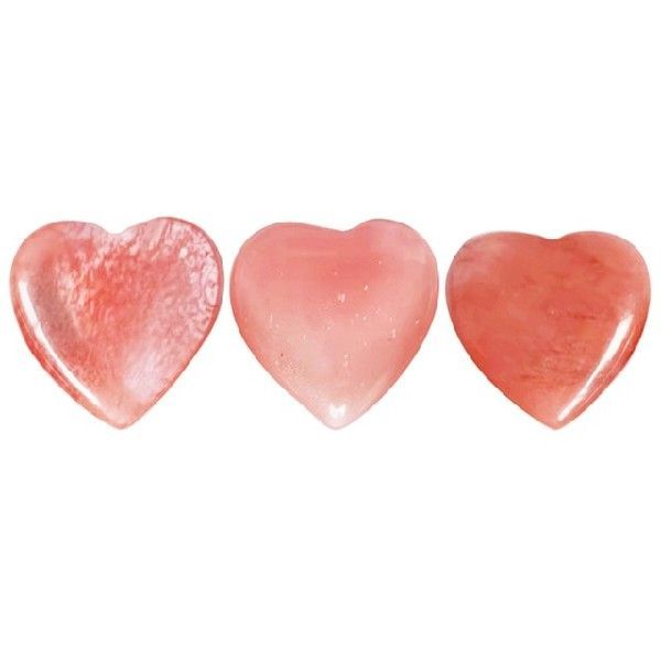 3pcs Natural Rose Quartz Heart Shaped Stone Mini Crystal