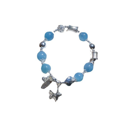 Celestial Serenity: Aquamarine 925 Silver Star Bracelet for Healing and Manifestation