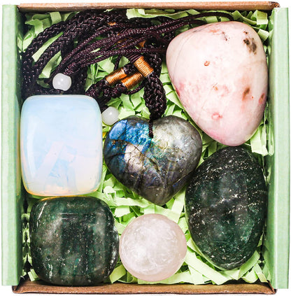 Lunar Crystal Gift Set: Align, Heal & Manifest with Moonstone, Amethyst, Selenite & Tiger Eye