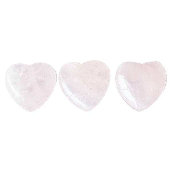 3pcs Natural Rose Quartz Heart Shaped Stone Mini Crystal