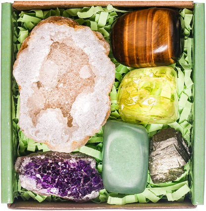 Lunar Crystal Gift Set: Align, Heal & Manifest with Moonstone, Amethyst, Selenite & Tiger Eye