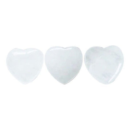 3pcs Natural Rose Quartz Heart Shaped Stone Mini Crystal